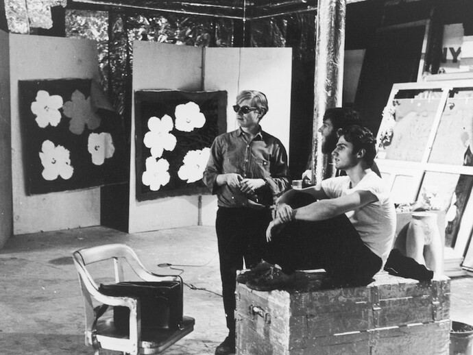 © Estate of Fred W. McDarrah - Warhol, Sitney, & Malanga In The Factory, 1964