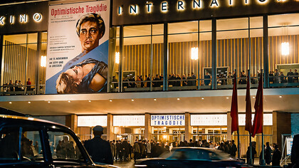 Kino International on Karl-Marx-Allee in Berlin, pictured at night. The cinema opened on November 15, 1963, with the screening of Optimistic Tragedy, which won a special prize at the Cannes Film Festival earlier that year, Germany