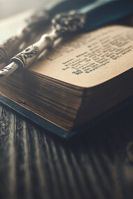 Calligraphy, a story told in ink, sprawled gracefully across the table