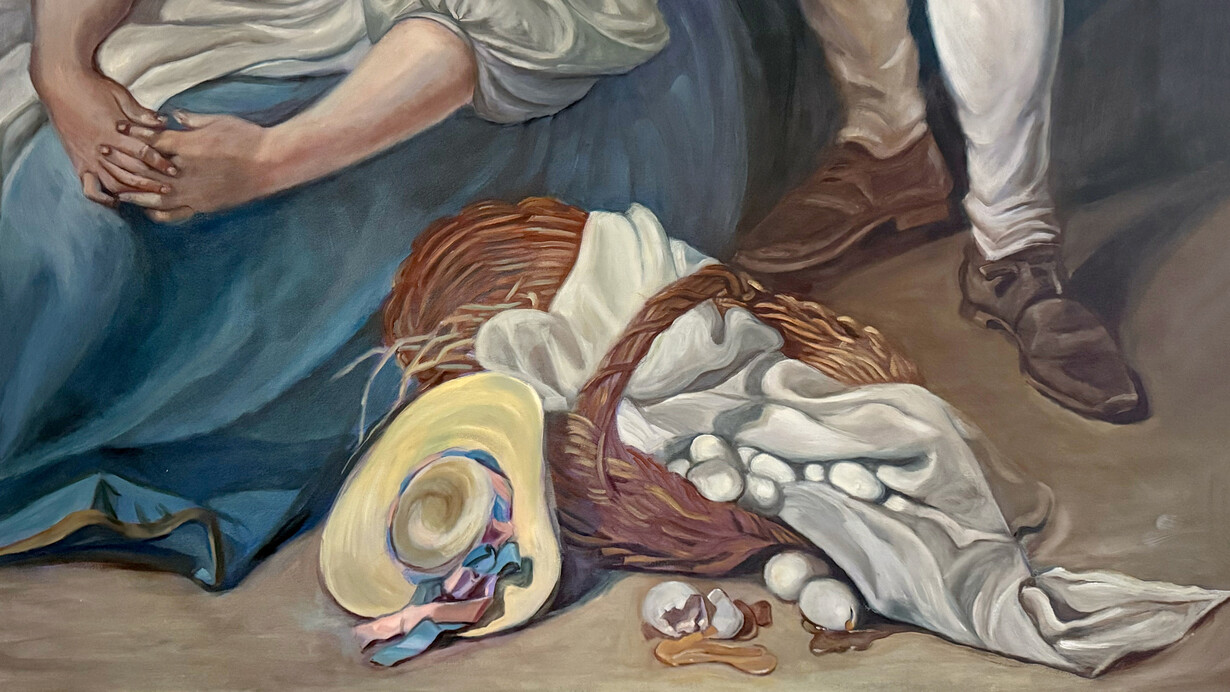 Ursula Gullow, Broken eggs (detail), 2024. Courtesy of Tracey Morgan Gallery