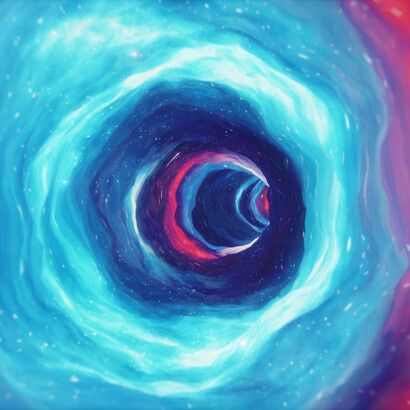 Representación gráfica de un agujero de gusano