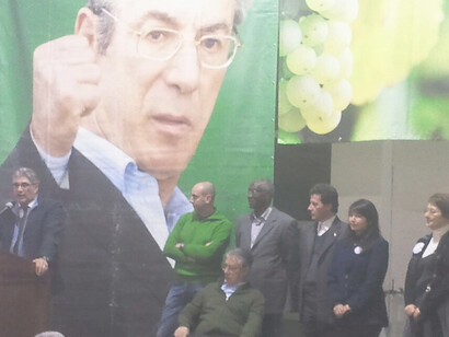 Umberto Bossi, presentazione candidati regionali Lombardia 2013 a Pontida, Italia