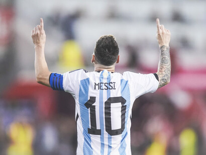 Lionel Messi celebra un gol en el Mundial de Qatar 2022
