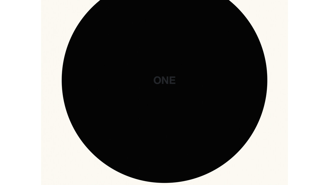 Franco Cervi, One (2), 2014, serigrafia artistica a due colori su carta accoppiata con lastra di alluminio, 120 x 120 cm, Ed. di 5+ 1 p.a.