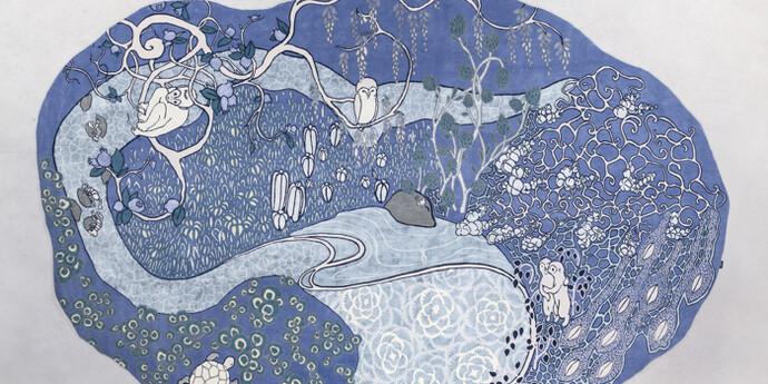 David Wiseman 'Paradise' carpet in wool and silk. Designed by David Wiseman, USA, and produced in Nepal in collaboration with Amini, 2016. Edition of 3 plus 3 APs. #1. 174" (L) x 108" (W) 442cm (L) x 274.3cm (W). 