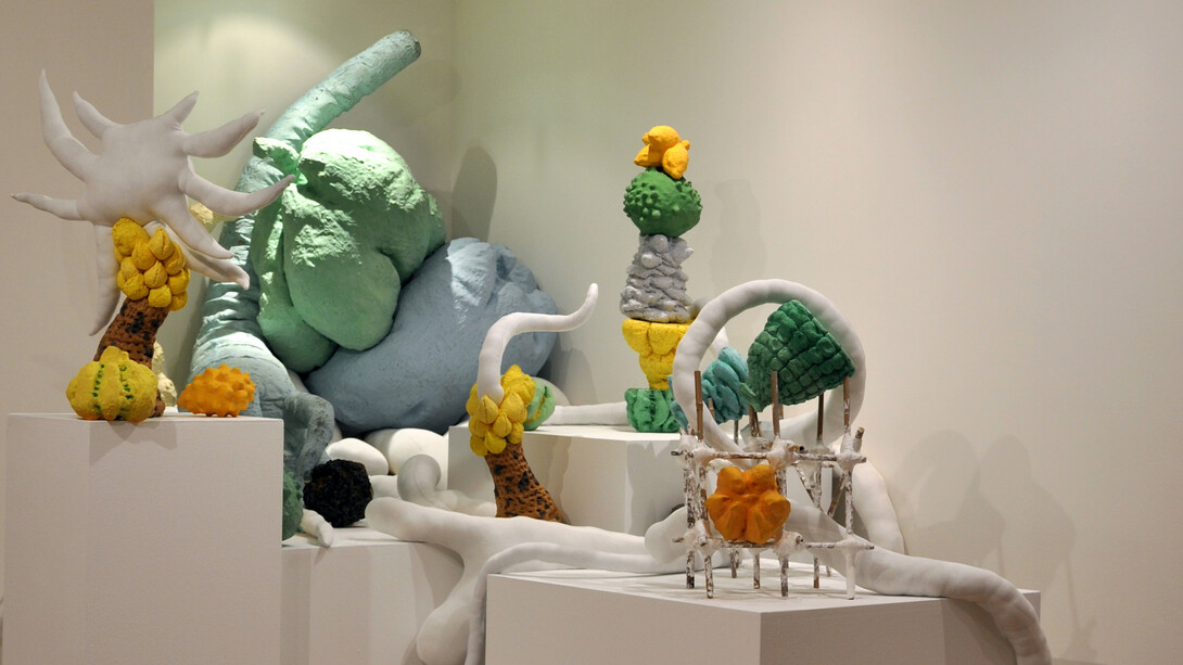 Elly Thomas 'Untitled collection of works' 2019, mixed media installation. Photo courtesy of Michaela Nettell