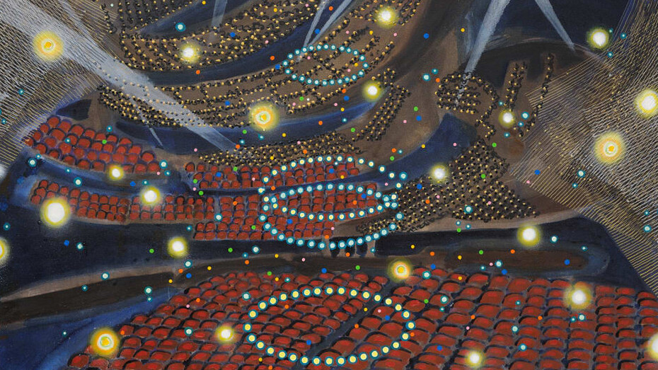 Michiko Itatani, Cosmic symphony (detail), 2015. Courtesy of Rebecca Camacho Presents