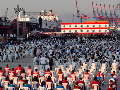 Ceremonia en memoria de las víctimas de la explosión en el puerto de Beirut, Líbano