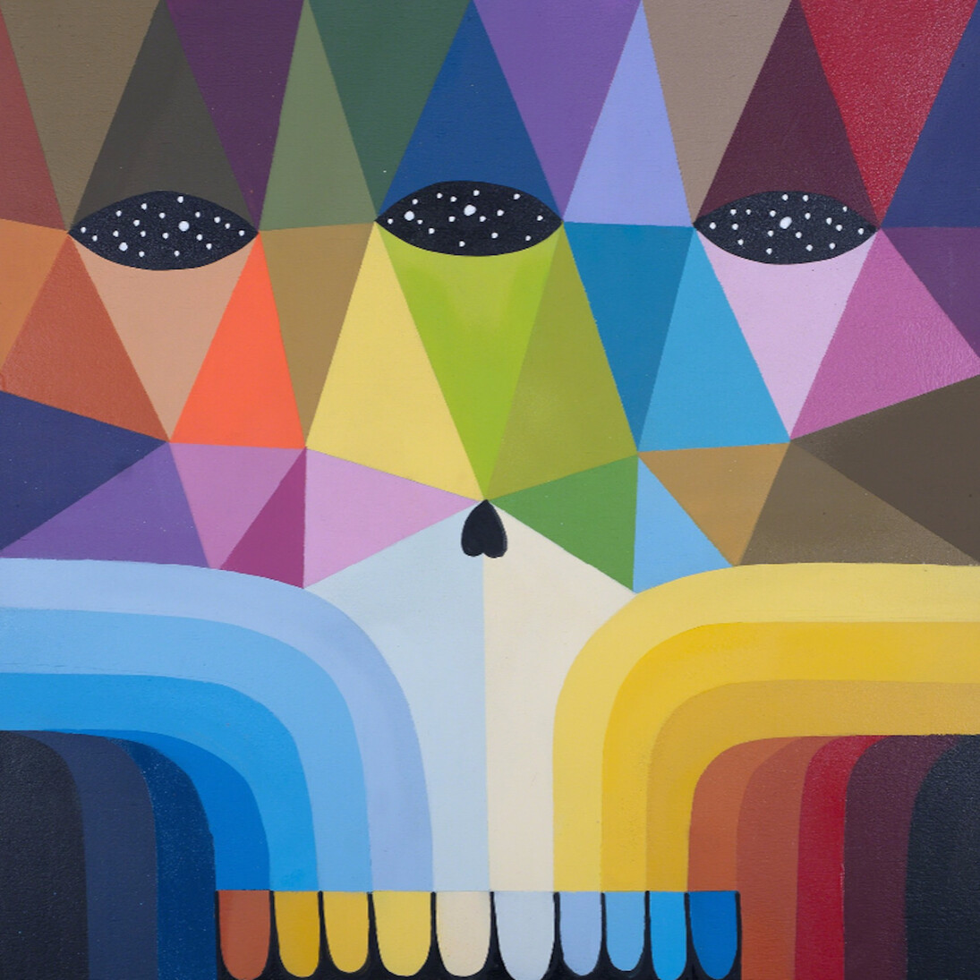 Okuda, Triangle Skull III, 2017. Courtesy of StolenSpace Gallery