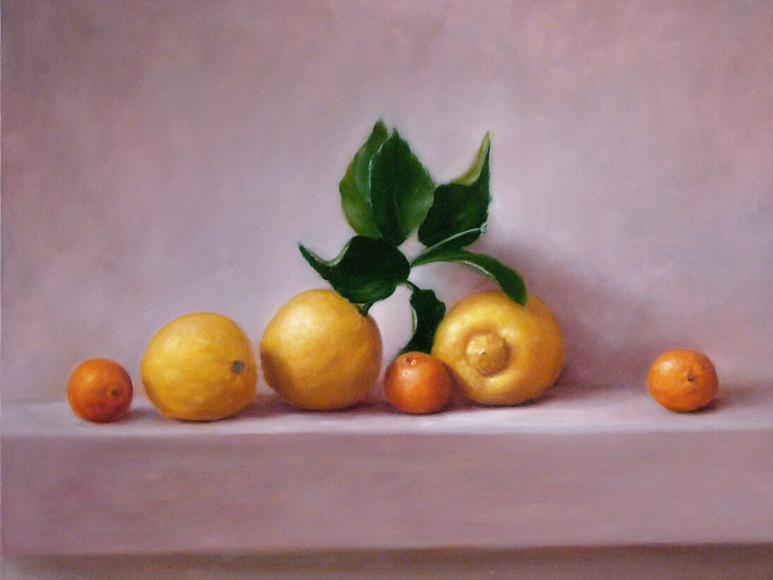 Still Life with Lemons & Tangerines by Chester Dewitt Rose - Oil on Panel