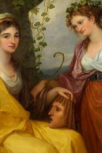"Retrato de Domenica Morghen como la Tragedia y Maddalena Volpato como la Comedia", óleo sobre lienzo, Angelica Kauffmann, 1791