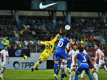 Partita di calcio, parata