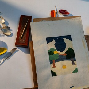 Peinture, Atelier de Murad Khan Mumtaz, Lahore, Pakistan, 2024