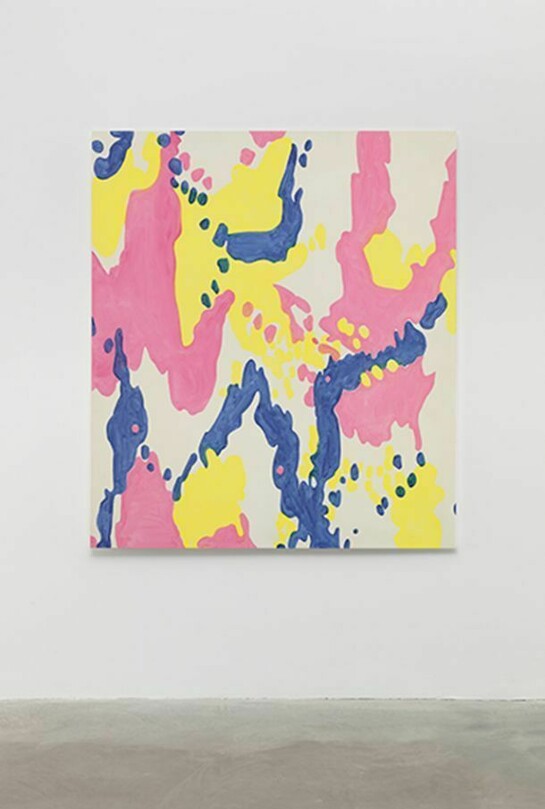 Michel Majerus, MoM Block Nr. 25, 1997, Acrylic on cotton, 63 x 55 inches; 160 x 140 cm
