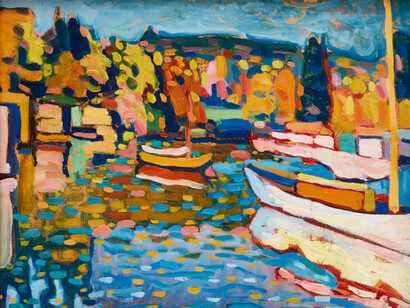 Vassily Kandinsky, Study for autumn landscape with boats (detail), 1908. Courtesy of San Antonio Museum of Art
