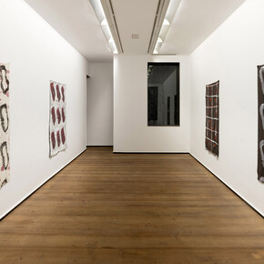 Claude Viallat, vista de exhibición. Cortesía de Galería Rafael Pérez Hernando