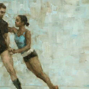 Carl Chapple - 'Celtic Concerto' - Robbie Moorcroft & Krystal Lowe (Ballet Cymru Rehearsal 174) - 35x30 OC