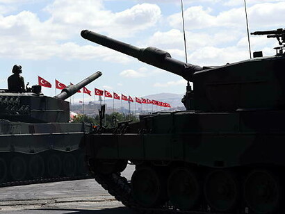 Tanks and helicopters were used by the Turkish Army during a recent joint military drill