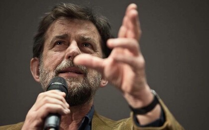 Nanni Moretti durante una presentazione del film "Mia madre" del 2015