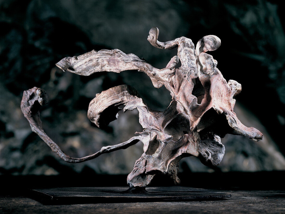 Steve Tobin, Smoke Figure, cast and patinaed bronze, 9 x 10 x 4 inches