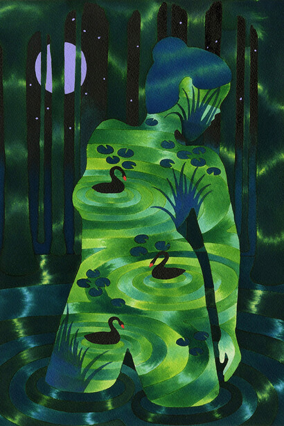 Paige, Mehrer, Green water 2 (detail), 2026. Courtesy of Hashimoto Contemporary