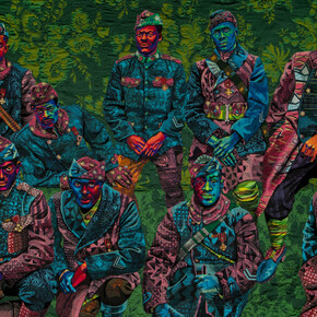 Bisa Butler, Don’t tread on me, God damn, let’s go!  The Harlem Hellfighters, 2021. Courtesy of SAAM