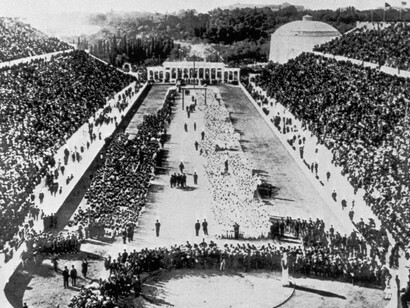 O estádio Pan-ateniense em 1896