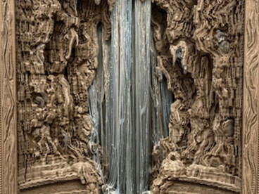 Détail de la série Grottesco par Eva Jospin. Quand le carton ordinaire devient une architecture géologique monumentale