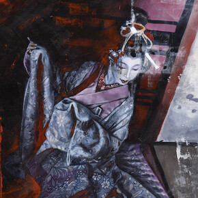 Porta Tom, Evening, 2022, acrilico su tela, 100x100 cm