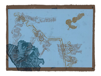 Mariana Castillo Deball,
from the series "Cada cosa es Babel 4", 2023,
signed and dated,
unique print on handmade paper,
56.5 x 76.5 cm. Courtesy of the artist and Mendes Wood DM