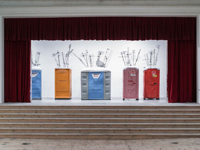 Sislej Xhafa, Fireworks in my Closet, Exhibition view. Courtesy of Galleria Continua