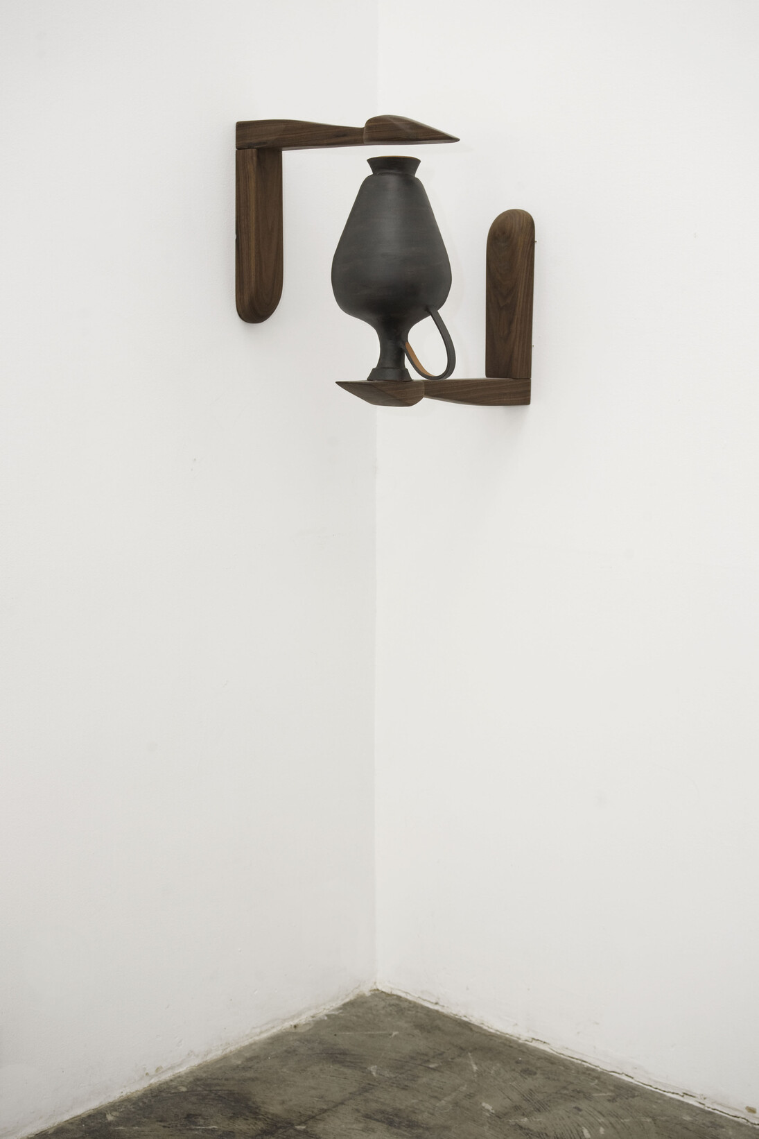 Cammie Staros, A Dark Art, Ceramic, walnut, 17" x 17" x 18". Courtesy of the Artist and Ghebaly Gallery, Los Angeles