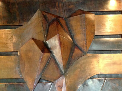 Gastón González; detalle del mural «Sol prehispánico» ubicado en la Sala Nezahualcóyotl de la Ciudad de México