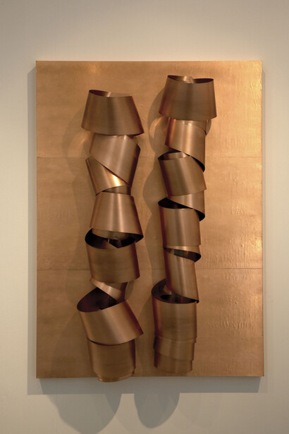 Hidetoshi Nagasawa, Visione di Ezechiele, rame e legno, 2015, 100 x 140 cm, prezzo: 50.000 €