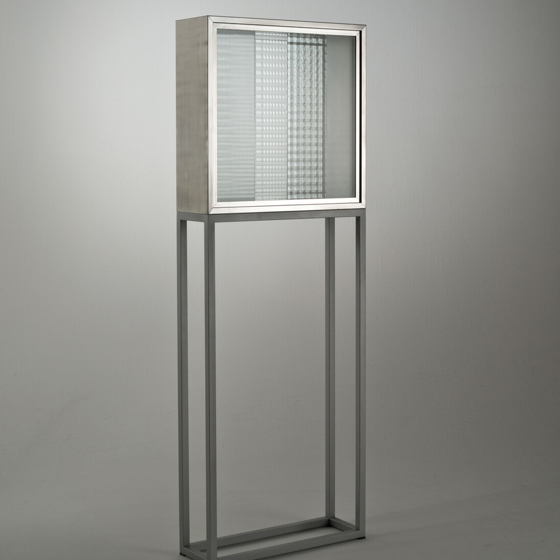 Nanda Vigo, Chronotopo, 1965, Aluminium and glass, 60 x 60 x 20 cm