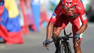 Nairo Quintana en una de sus actuaciones estelares en la Vuelta 2016