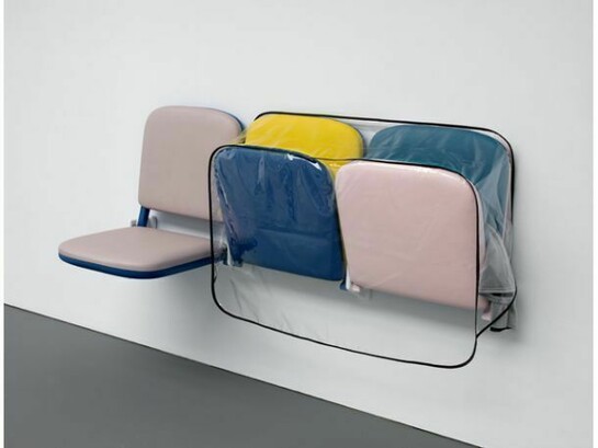 Magali Reus, Parking (Jogs) 2013, polyester resin, pigments, clear PVC, cotton, Airtex
57 x 140 x 48,5 cm