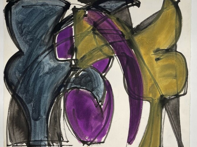 David Hayes, Double sided study for sculpture, 19x22.50 in