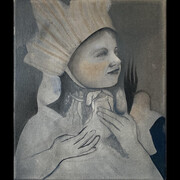 Alexis soul gray feather for your birthday hat. Courtesy of Liminal Gallery 