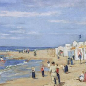 Inv. 327 João Marques de Oliveira (1853-1927) Praia de Banhos, Póvoa de Varzim, 1884 72,5x95cm Óleo sobre tela