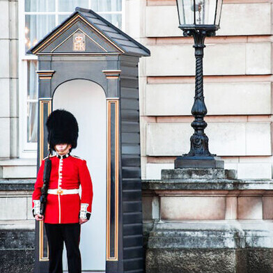 Royal guard of monarchy in London England