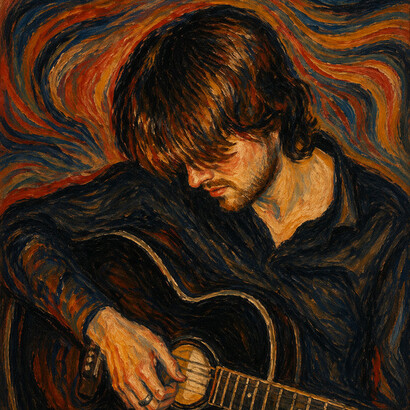 Roberto Fedriga, Autoritratto con chitarra