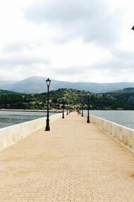 The World's longest stone cross-sea bridge, De Bosset Bridge in Argostoli, Kefalonia Greece