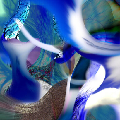 Nonia De La Rosa, Silencing the Mind: Love, Digital Assemblage on Fine Art Paper, 39.5" x 39.5"