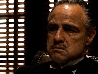 A memorable portrait of Marlon Brando as Don Vito Corleone in Francis Ford Coppola's The Godfather (1972)