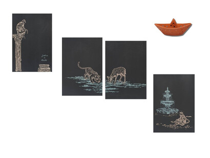 Bhanu Shrivastav, Whoever owns the land, owns the weather beneath it, 2026. Courtesy of Sakshi Gallery