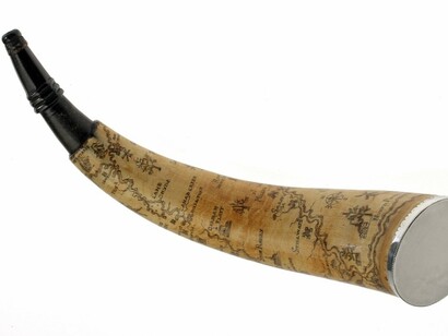 Powder horn, 1759. Gift of David Ross McCord, M6935 © McCord Museum