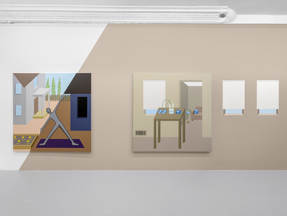 Emily Ludwig Shaffer, The fosse way, vue de l'exposition. Avec l'aimable autorisation de la Galerie Pact