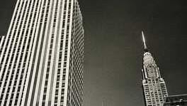 Ilse Bing (Rockefeller Center or Daily Mirror and Chrysler Building tops), 1936. Museum no. E.3029-2004. © Victoria and Albert Museum, London/Estate of Ilse Bing, courtesy Michael Mattis