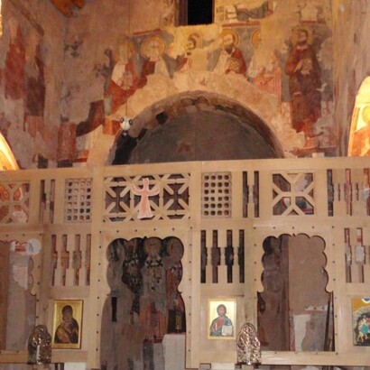 Affreschi all'interno della chiesa del Monastero di San Mosè l'Abissino, VI-XII secolo. Mar Musa nei pressi di al-Nabk, Siria